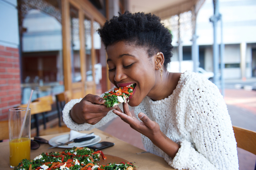 African American Woman Eating